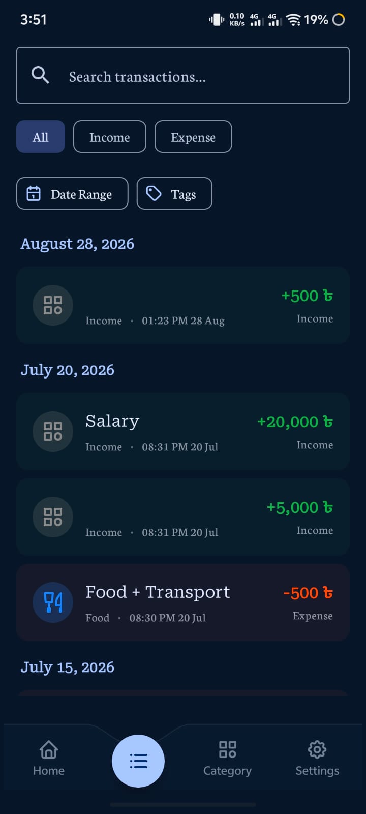 Transaction History